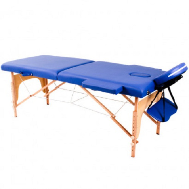 Складной деревянный массажный стол (2 секции) SMT-WT021 OSD (синий), Китай купить на сайте Orto-med.com.ua