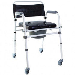 Складаний туалетний стілець з м'яким сидінням на колесах OSD-2110QAB, Китай придбати на сайті Orto-med.com.ua
