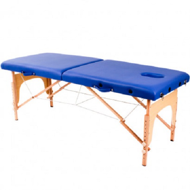 Складной деревянный массажный стол (2 секции) SMT-WT021 OSD (синий), Китай заказать на сайте Orto-med.com.ua
