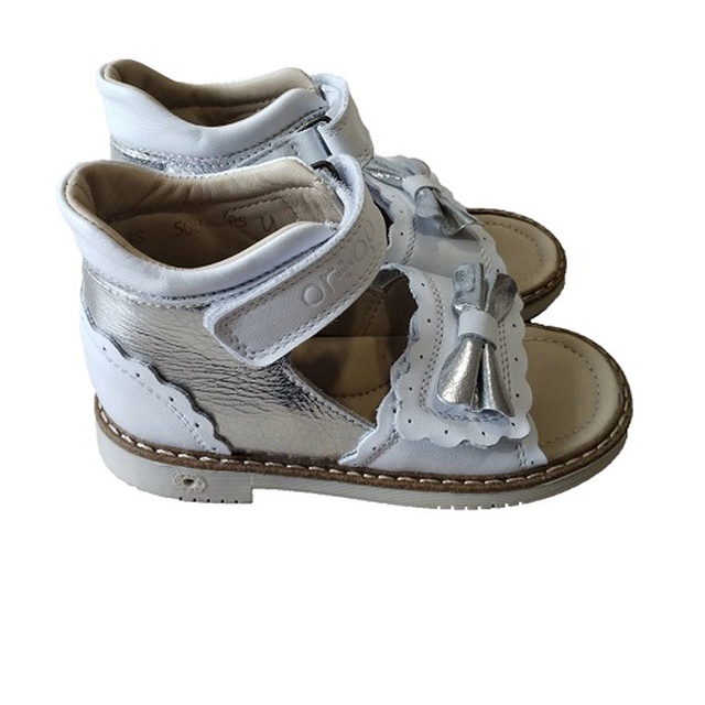 Ортопедическая обувь для девочки Ortop 500WS бело-серебряная, размер 25, Украина купить на сайте Orto-med.com.ua