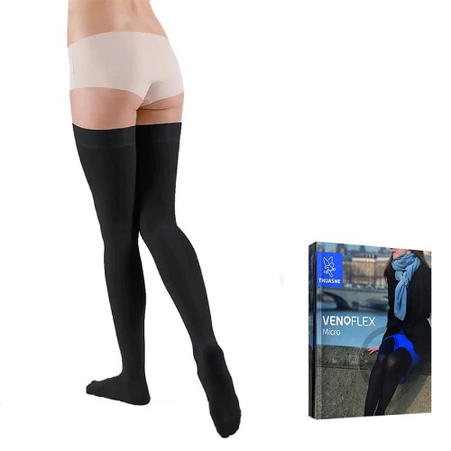 Панчохи компресійні жіночі Venoflex Micro 1 клас з закритим носком, стандартні, Німеччина (чорні, бежеві) замовити на сайті Orto-med.com.ua