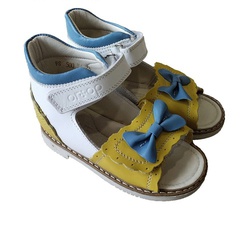 Выбрать ортопедические сандали для девочки Ortop 500UKR желто-голубые, размер 25, Украина на сайте Orto-med.com.ua