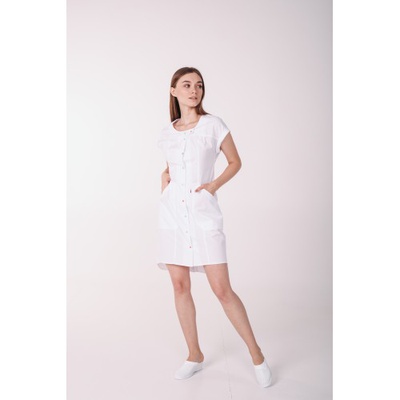 Купити халат медичний жіночий "Гранада" білого кольору, Topline (Україна) на сайті orto-med.com.ua