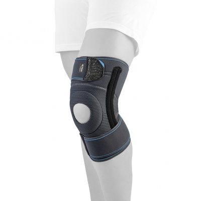 Купить спортивный бандаж на колено Orliman OA 8000 серого цвета на сайте orto-med.com.ua