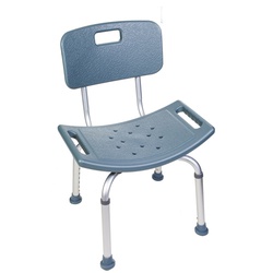 Купить стул для душевой и ванной со спинкой светло-серого цвета в магазине Orto-med.com.ua