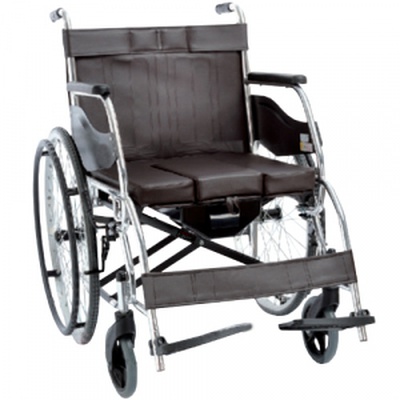 Купить складное инвалидное кресло с санитарной оснасткой OSD-H003B цвета хром на сайте Orto-med.com.ua