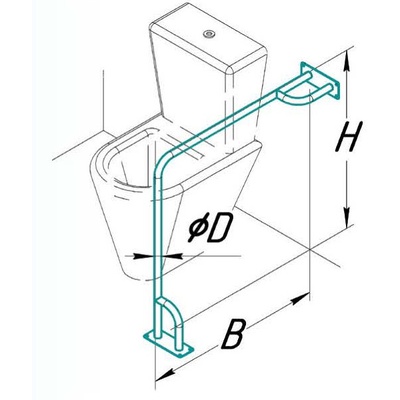 Купить поручни для инвалидов в санузлах, поручни для туалета инвалидов, опорный поручень для туалета НТ-09-027 Норма-Трейд (Украина) на сайте orto-med.com.ua