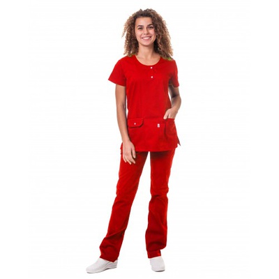 Купить костюм медицинский женский "Флорида" (красного цвета), Topline (Украина) на сайте orto-med.com.ua