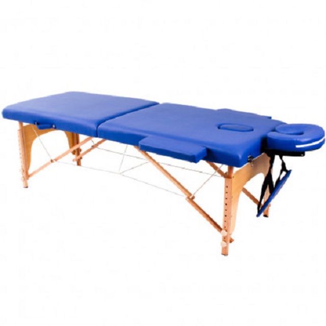 Обрати складаний дерев'яний масажний стіл (2 секції) SMT-WT021 OSD (синій), Китай на сайті Orto-med.com.ua