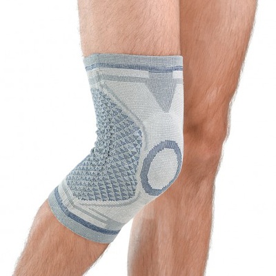 Купити ортез на коліно сірий з силіконовим кільцем Toros-Group на сайті Orto-med.com.ua