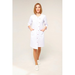 Купить халат медицинский женский "Сиена" белого цвета, Topline (Украина) на сайте orto-med.com.ua