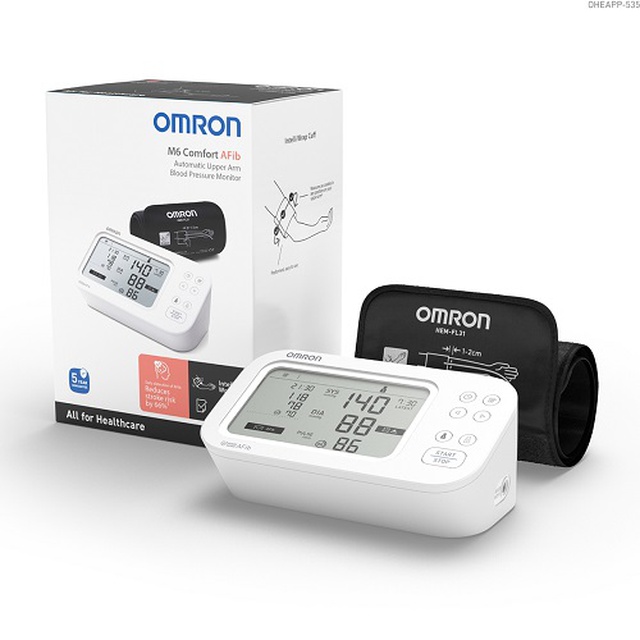 Замовити тонометр автоматичний з манжетою на плече OMRON M6 Comfort AFib, Японія (білий) на сайті Orto-med.com.ua