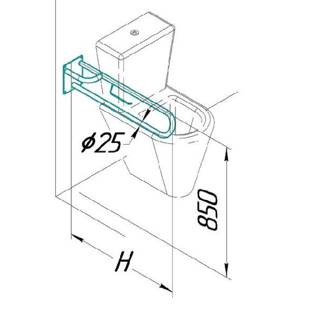 Купить поручни для инвалидов в туалет, поручни для ванной комнаты, опорный поручень для ванной НТ-09-029 Норма-Трейд (Украина) на сайте orto-med.com.ua