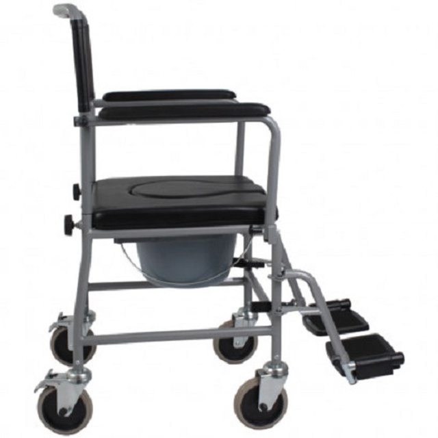 Обрати крісло-каталка для інвалідів із санітарним оснащенням OSD-LW-JBS367A (чорна), Китай на сайті Orto-med.com.ua