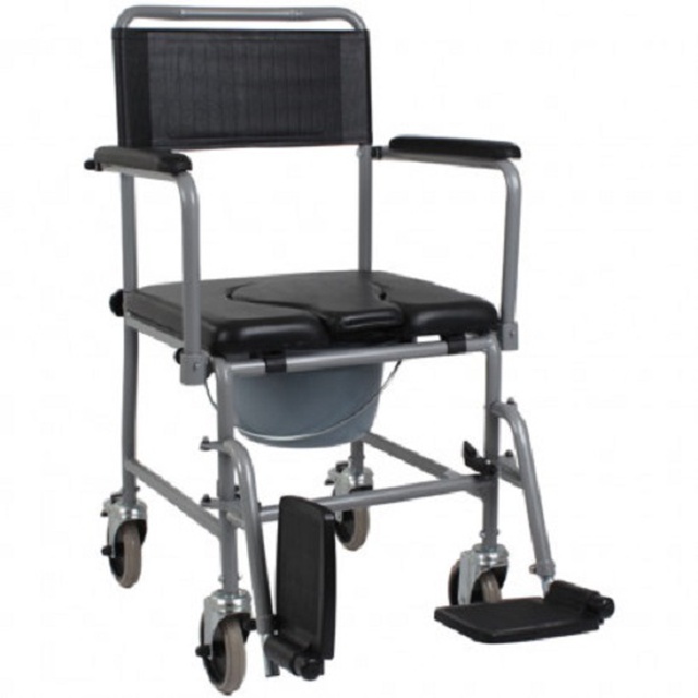 Крісло-каталка для інвалідів із санітарним оснащенням OSD-LW-JBS367A (чорна), Китай обрати на сайті Orto-med.com.ua