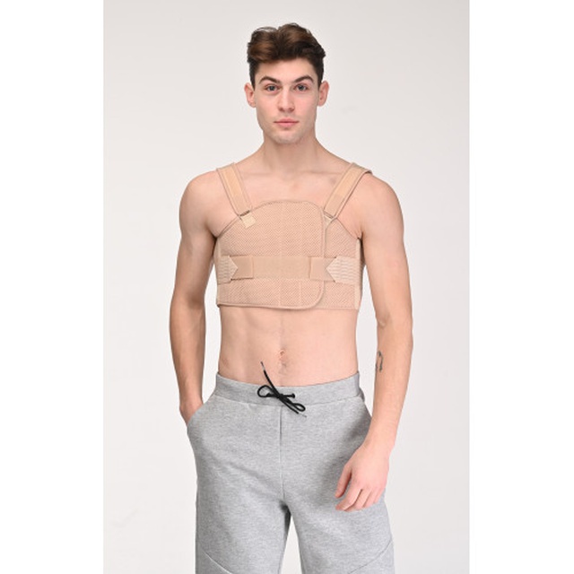 Бандаж реберный послеоперационный разъемный на грудную клетку БР-3Т COMFORT бежевый мужской на сайте Orto-med.com.ua