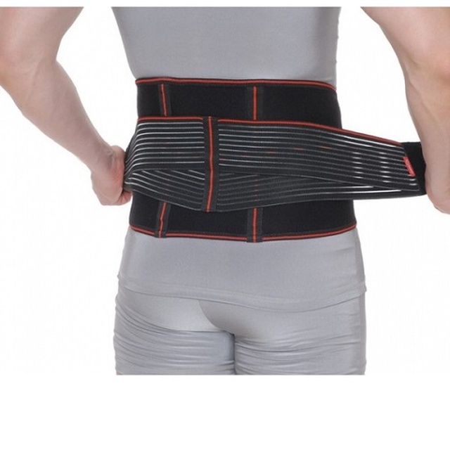 Купити пояс ортопедичний R3202, REMED, чорного кольору з червоним обрамленням, ортопедичний пояс для спини щільного матеріалу, різного розміру на сайті orto-med.com.ua