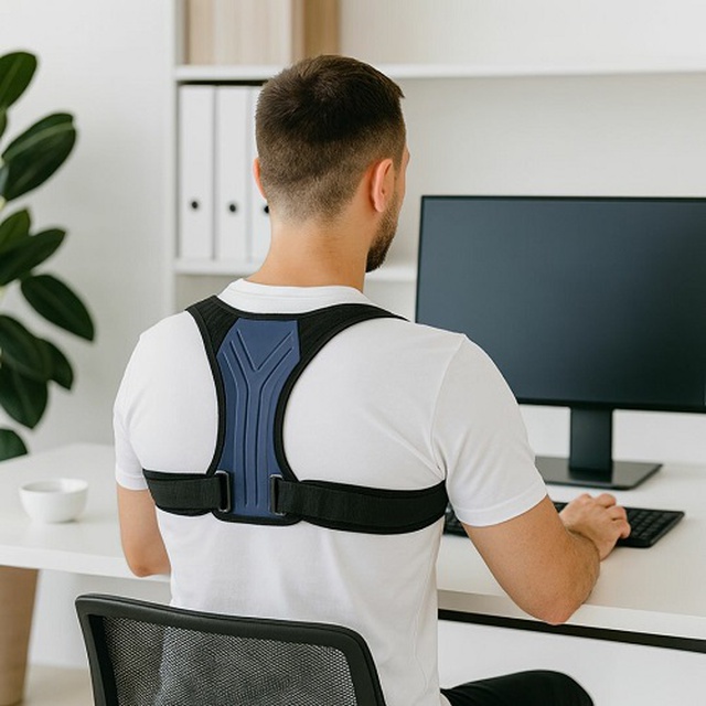 Бандаж для корекції постави Aurafix E-142 дорослий, Туреччина, чорний замовити на сайті Orto-med.com.ua