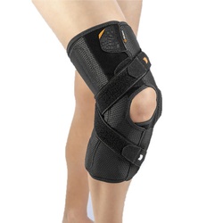 Купити функціональний колінний ортез при остеоартрозі, OCR400, Orliman (Іспанія), чорного кольору з помаранчевими контурами на сайті orto-med.com.ua