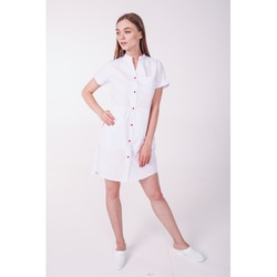 Купити халат медичний жіночий білого кольору "Невада", Topline (Україна) на сайті orto-med.com.ua