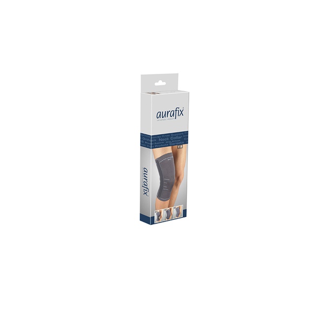 Купить эластичный наколенник с ребрами жесткости, Aurafix 118, (Турция), темно-серого цвета на сайте orto-med.com.ua