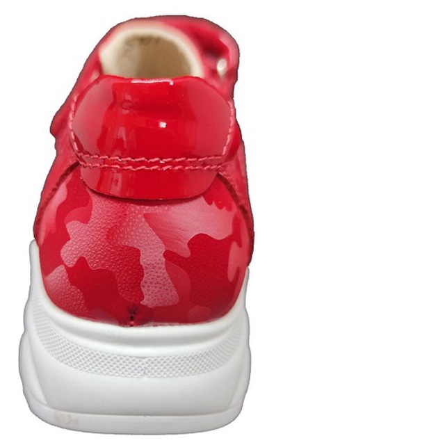 Кросівки ортопедичні для дівчинки червоного кольору, на липучках Ortop 101 RedMilitary зі знімною устілкою (нубук), розмір 21 (Україна) купити на сайті Orto-med.com.ua