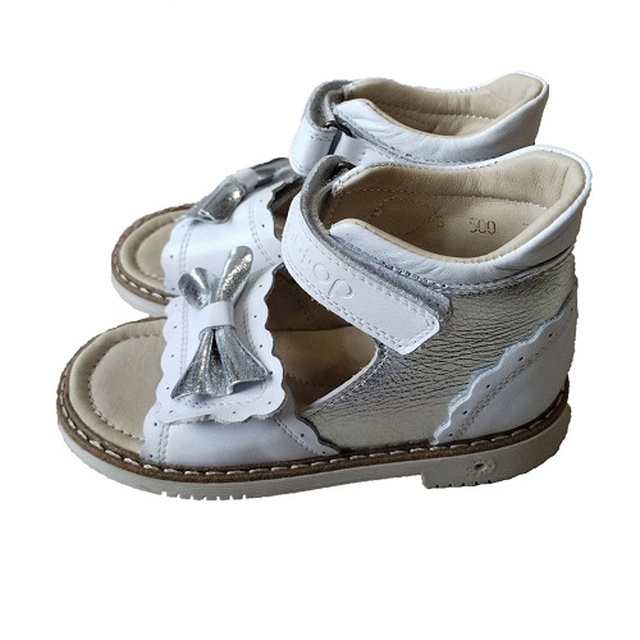 Ортопедичне взуття для дівчинки Ortop 500WS біло-срібні, розмір 25, Україна обрати на сайті Orto-med.com.ua