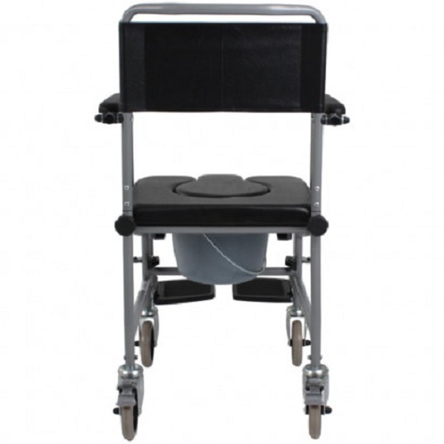 Замовити крісло-каталка для інвалідів із санітарним оснащенням OSD-LW-JBS367A (чорна), Китай на сайті Orto-med.com.ua