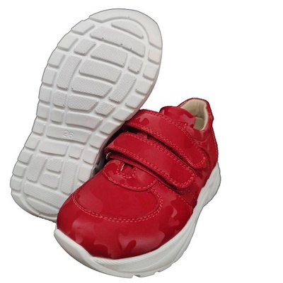 Ортопедические кроссовки для девочки красного цвета, на липучках Ortop 101 RedMilitary со съемной стелькой (нубук), размер 21 (Украина) выбрать на сайте Orto-med.com.ua