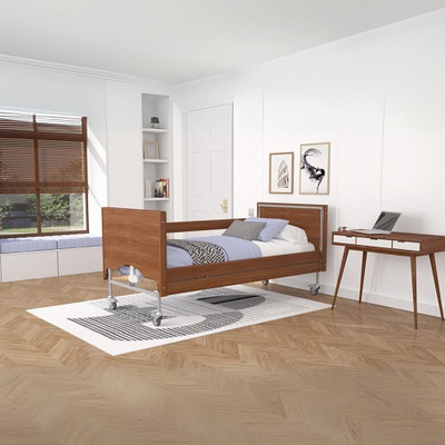 Заказать кровать медицинскую Rehabed Taurus 2 LUX, металлическую с ламелями, 90x200, SIL - орех, Польша (коричневый) на сайте Orto-med.com.ua