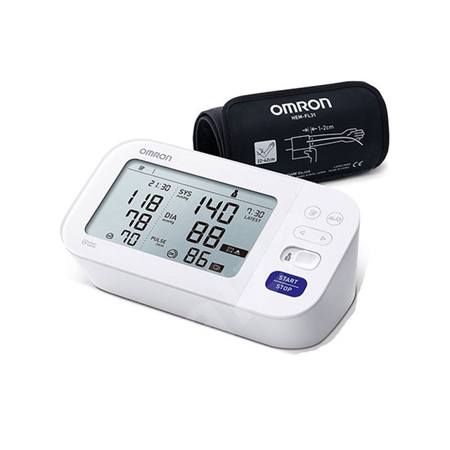 Купити тонометр автоматичний для вимірювання тиску, M6 Comfort Omron (Японія) білого кольору, дізнатися про тонометр ціна хмельницький на сайті orto-med.com.ua