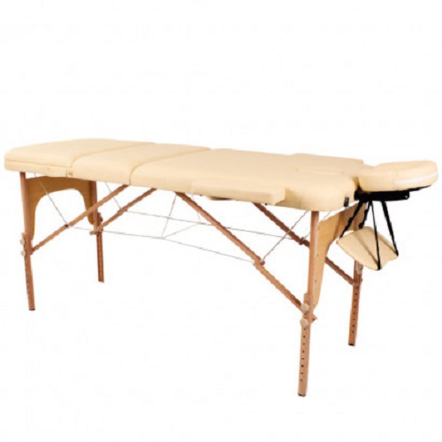Купити дерев'яний складаний стіл масажний (3 секції) SMT-WT036 OSD (бежевий), Китай на сайті Orto-med.com.ua