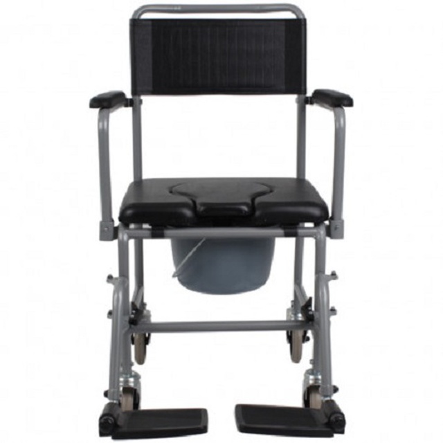 Купити крісло-каталка для інвалідів із санітарним оснащенням OSD-LW-JBS367A (чорна), Китай на сайті Orto-med.com.ua