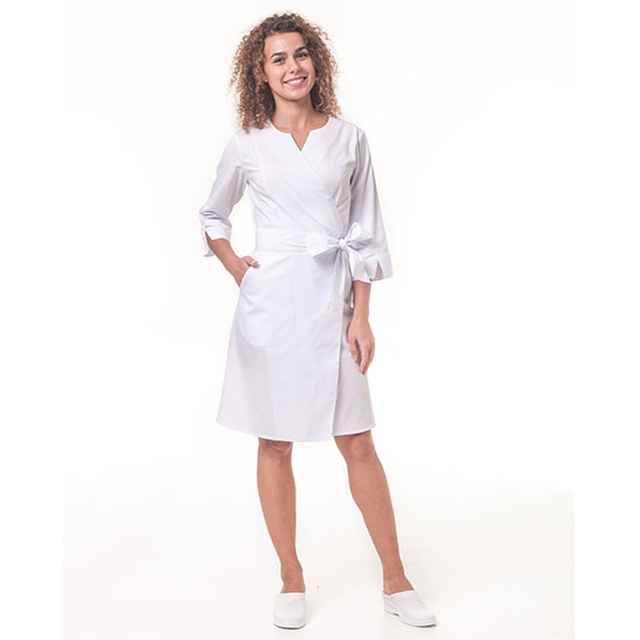 Купити халат медичний жіночий "Верона" білого кольору, Topline (Україна) на сайті orto-med.com.ua