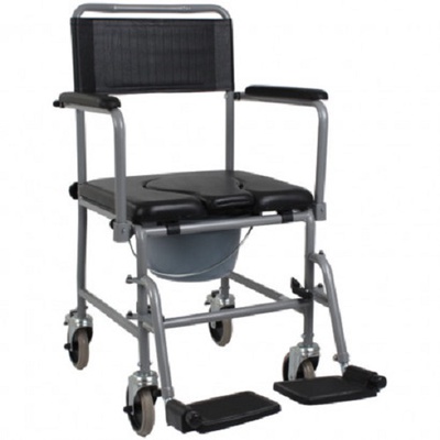 Крісло-каталка для інвалідів із санітарним оснащенням OSD-LW-JBS367A (чорна), Китай купити  на сайті Orto-med.com.ua